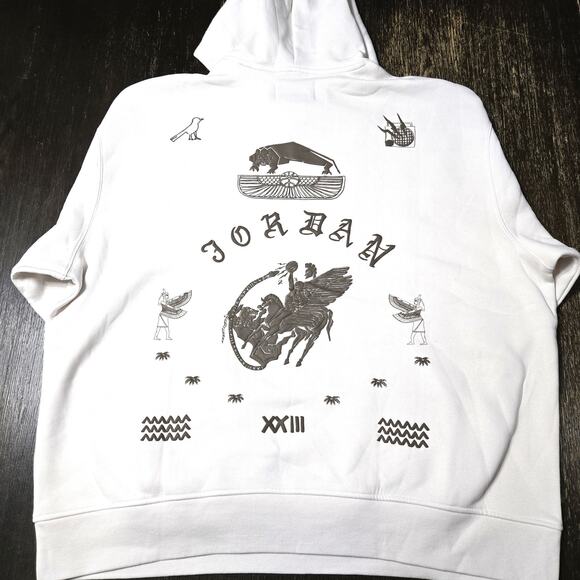 Jordan Size 2XL Men's Cream Umar Rashid X Artist Fleece Hoodie - Picture 6 of 13